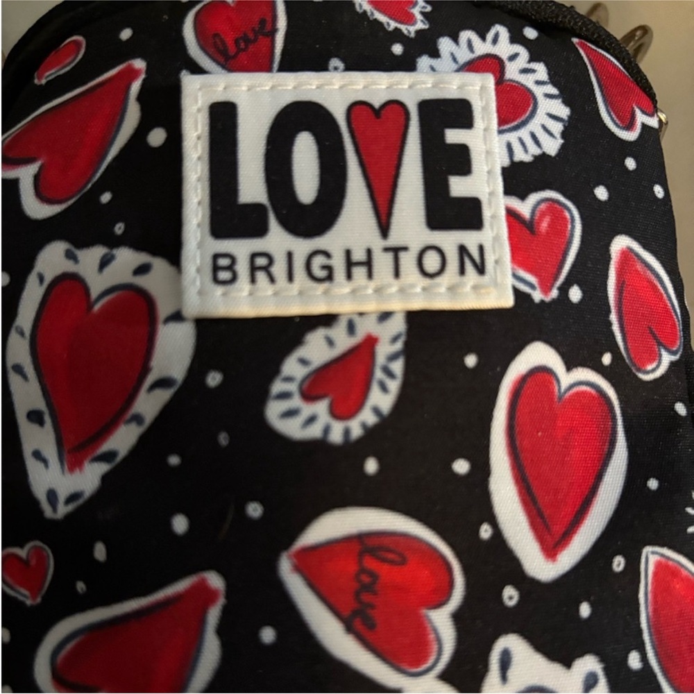 BRIGHTON Hearts a Flutter LOVE Utility Bag Red Crossbody - Picture 4 of 6